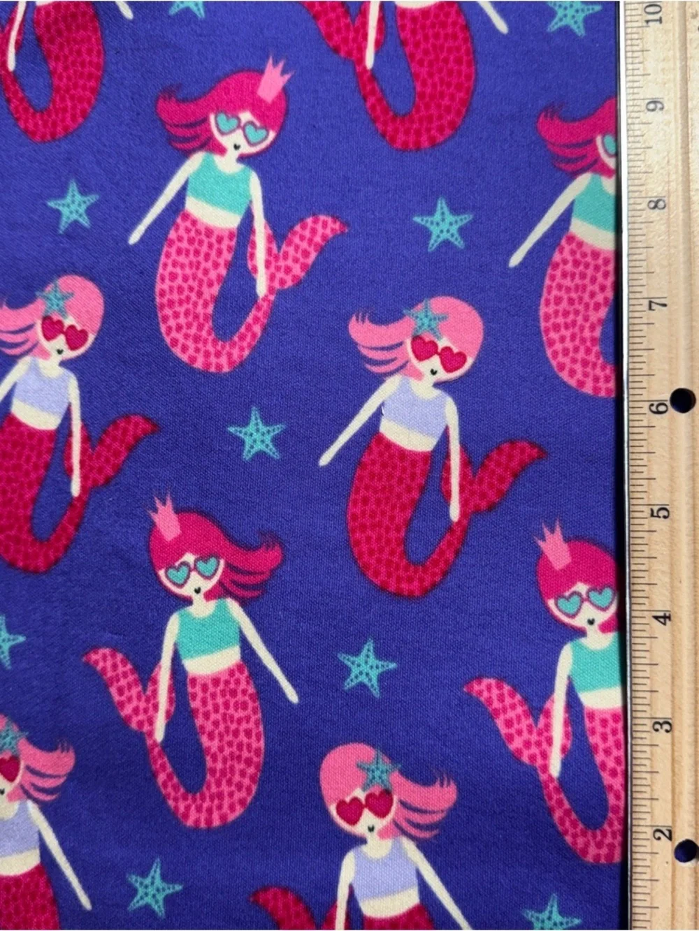 Mermaid Pattern Knit Fabric 1 2/3 yards x 50” wide - Pink & Blue #801